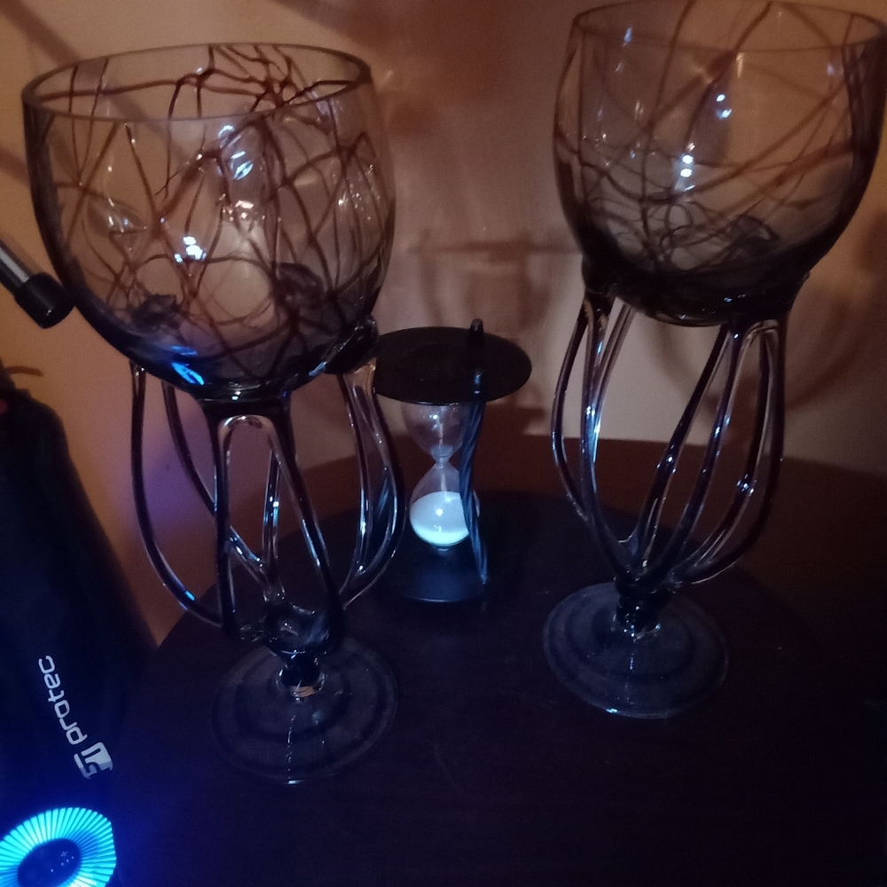 Spider leg glass candle set